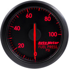 AutoMeter AirDrive Fuel Pressure Gauge (52mm, 0-100 PSI, Black) - Angle 2