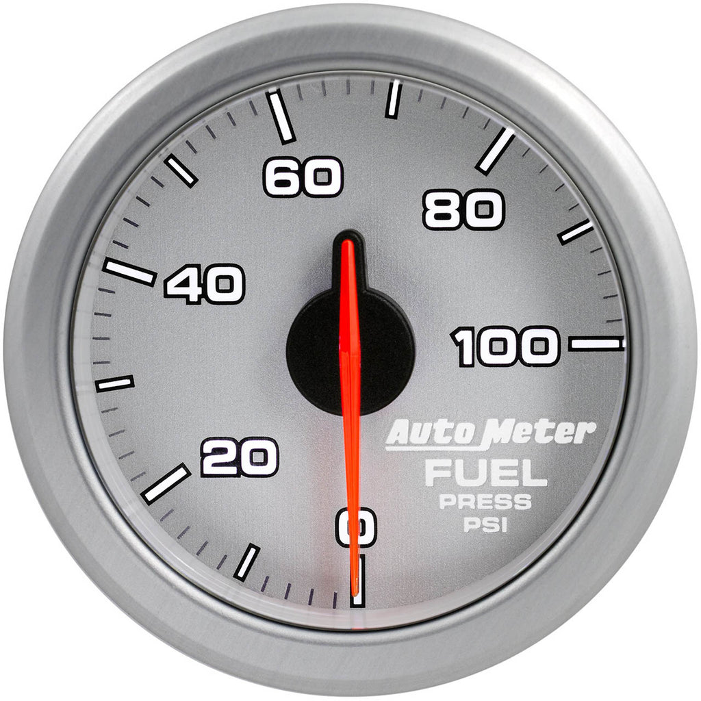 AutoMeter AirDrive Fuel Pressure Gauge (52mm, 0-100 PSI, Silver)