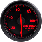 AutoMeter AirDrive Oil Pressure Gauge (52mm, 0-100 PSI, Black) - Angle 2