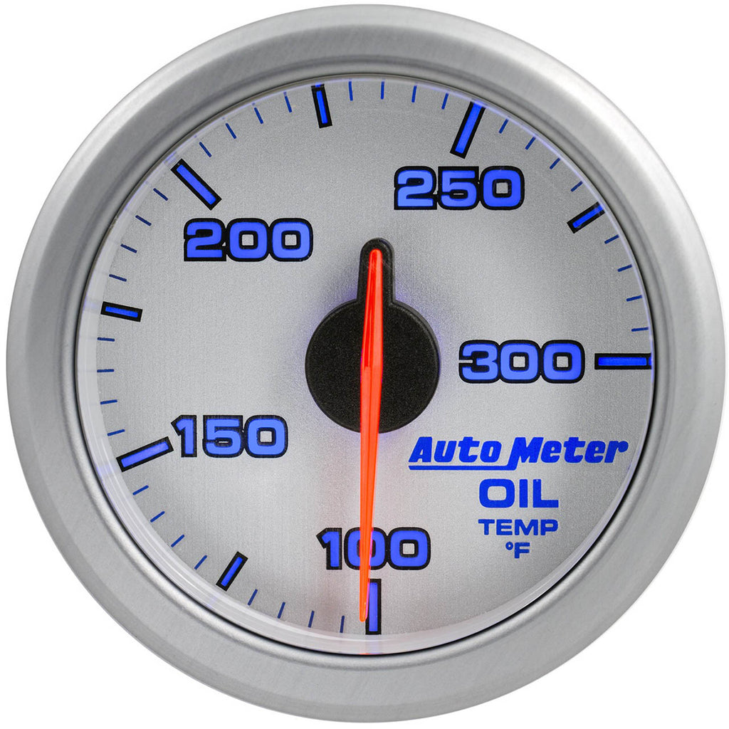 AutoMeter AirDrive Oil Temperature Gauge (52mm, 100-300F, Silver) - Angle 4
