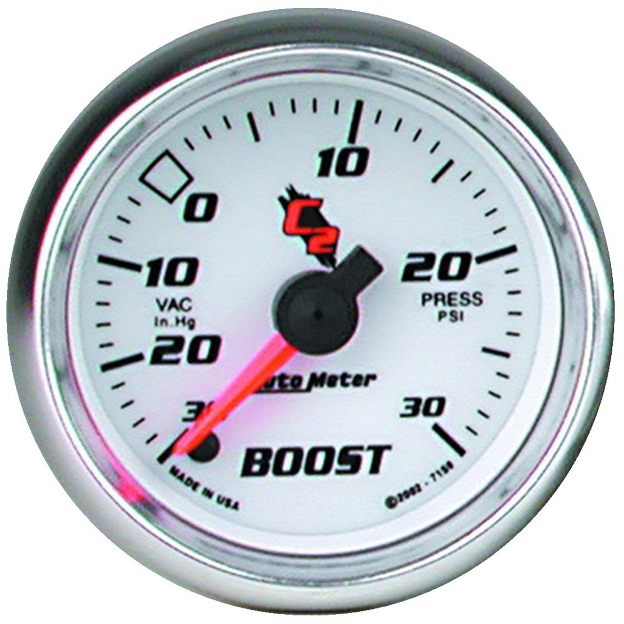 AutoMeter C2 Series, 2 1/16in Electric Vac/Boost Gauge, 30InHG/30 PSI