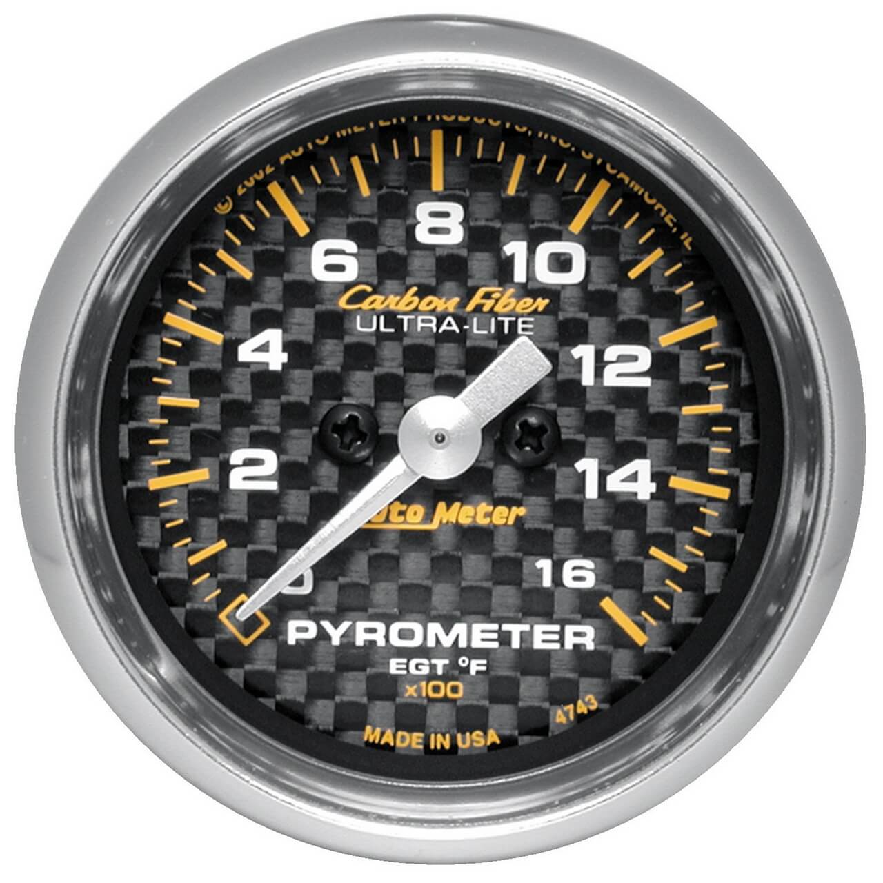 AutoMeter Carbon Fiber EGT Gauge (2 1/16in, 0-1600F)