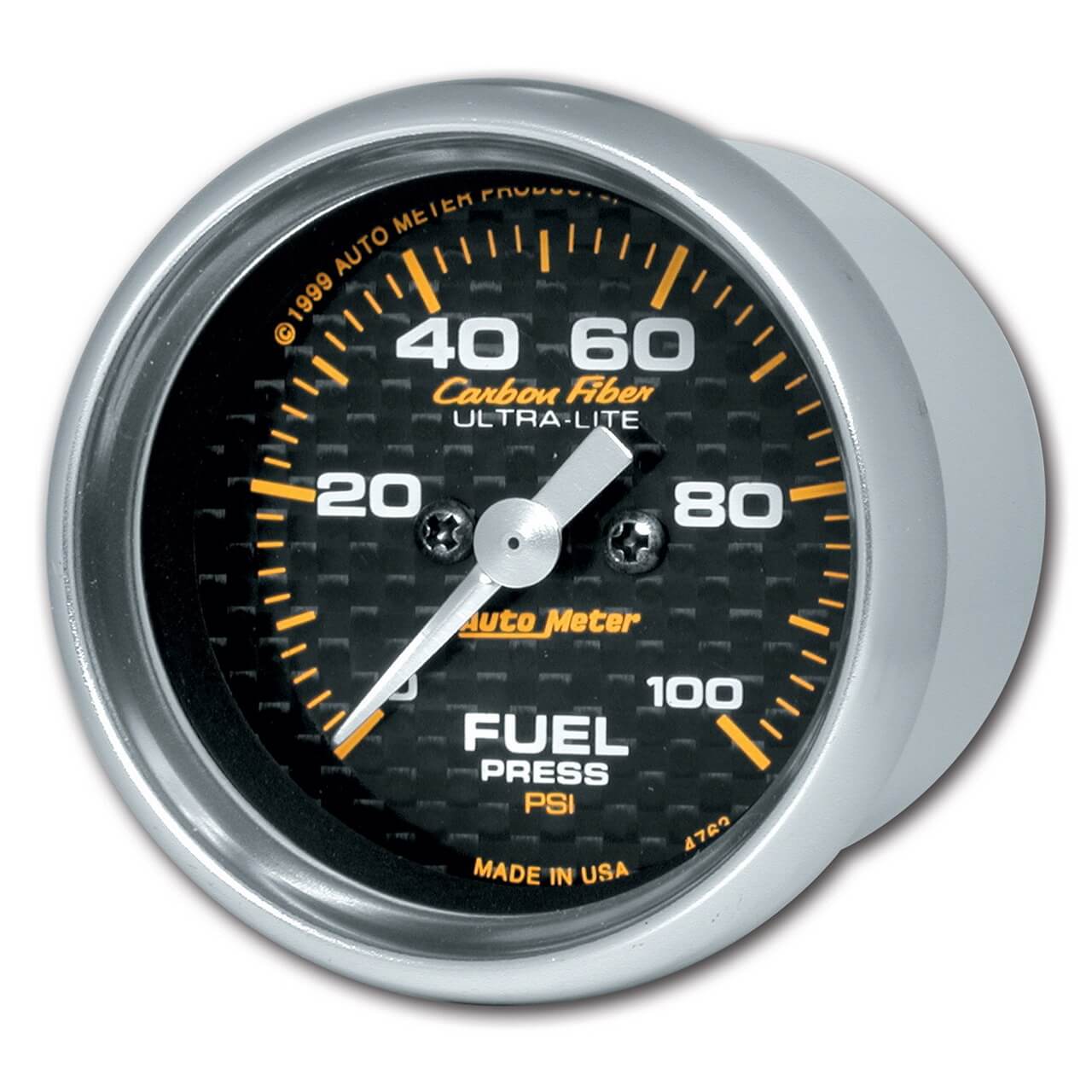 AutoMeter Carbon Fiber Electric Fuel Pressure Gauge (2 1/16in, 0-100 PSI)