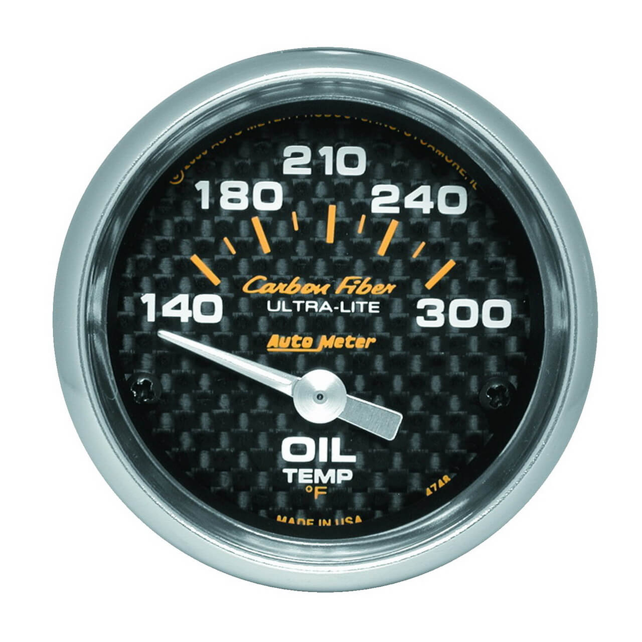 AutoMeter Carbon Fiber Electric Oil Temp Gauge (2 1/16in)