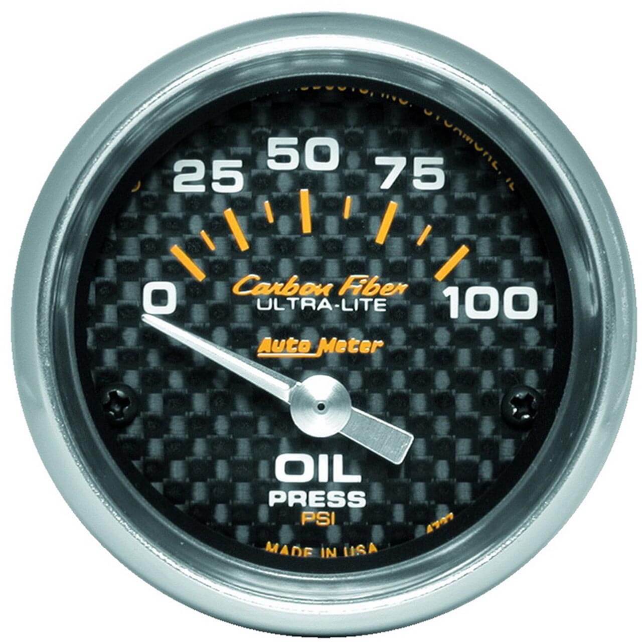 AutoMeter Carbon Fiber Oil Pressure Gauge (2 1/16in)