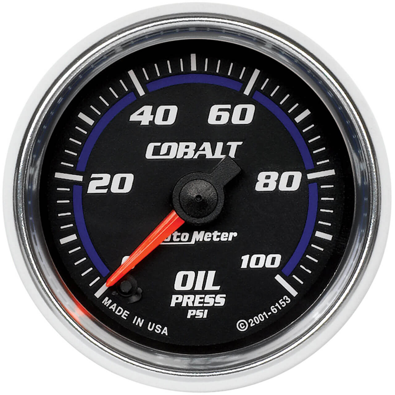 AutoMeter Cobalt Series Oil Pressure Gauge (52mm, 0-100 PSI)