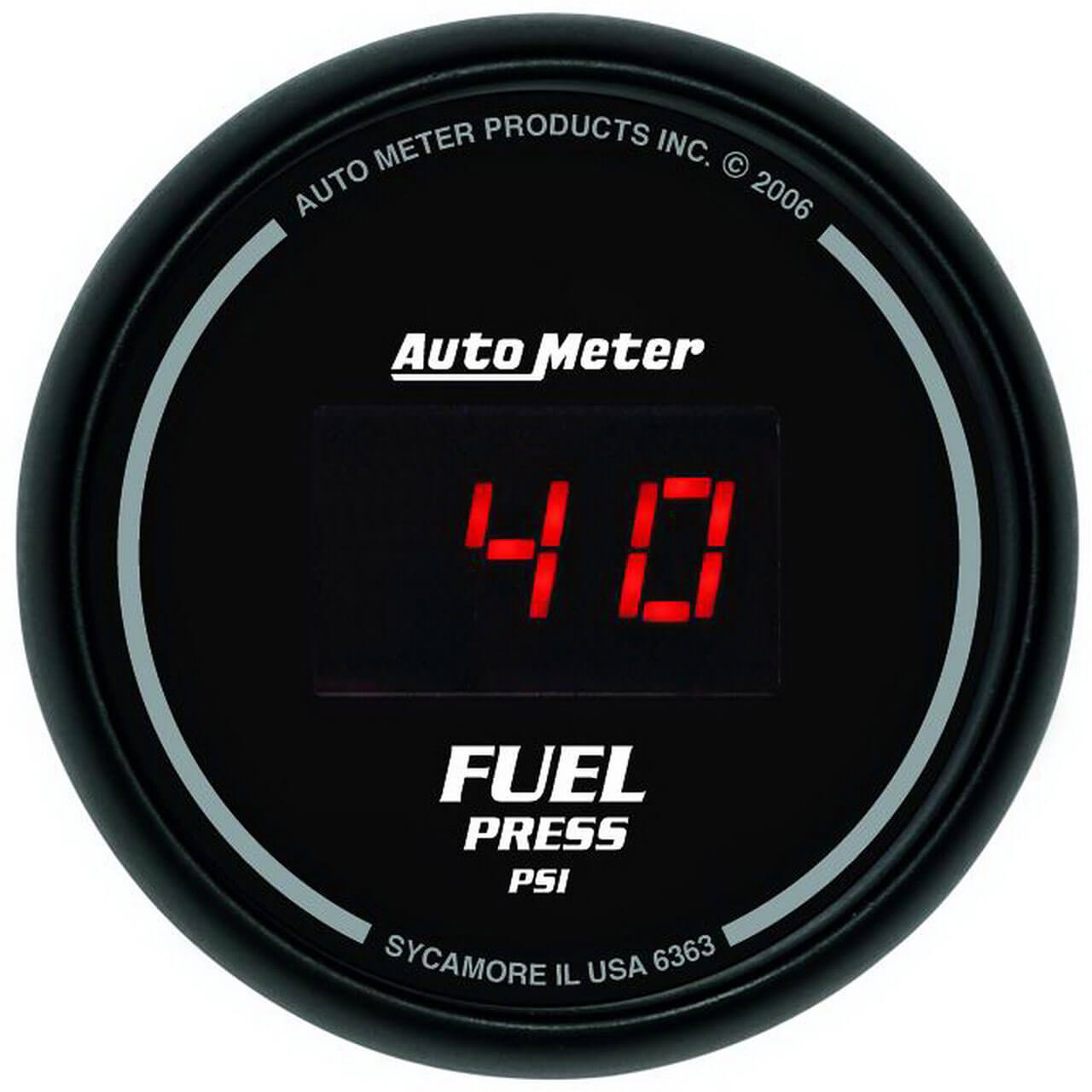 AutoMeter Digital Series Black Face Fuel Pressure Gauge (2 1/16in, 0-100 PSI)