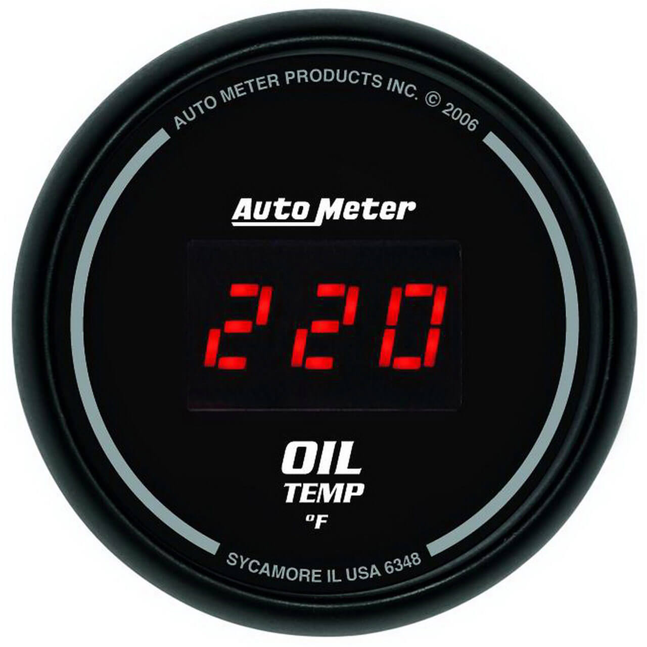AutoMeter Digital Series Black Face Oil Temp Gauge (2 1/16in, 0-400 F)