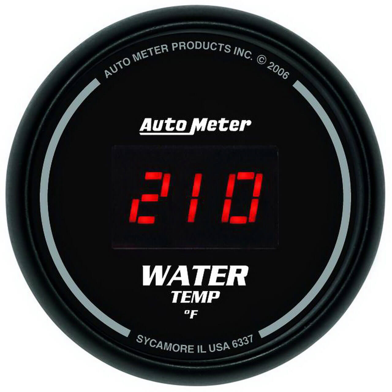 AutoMeter Digital Series Black Face Water Temp Gauge (2 1/16in, 0-300 F)