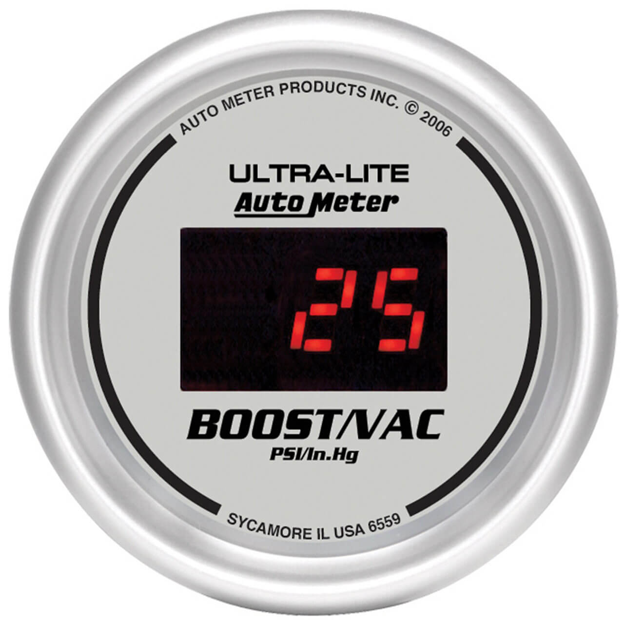 AutoMeter Digital Series White Face 2 1/16in Boost/VAC Gauge 30 PSI