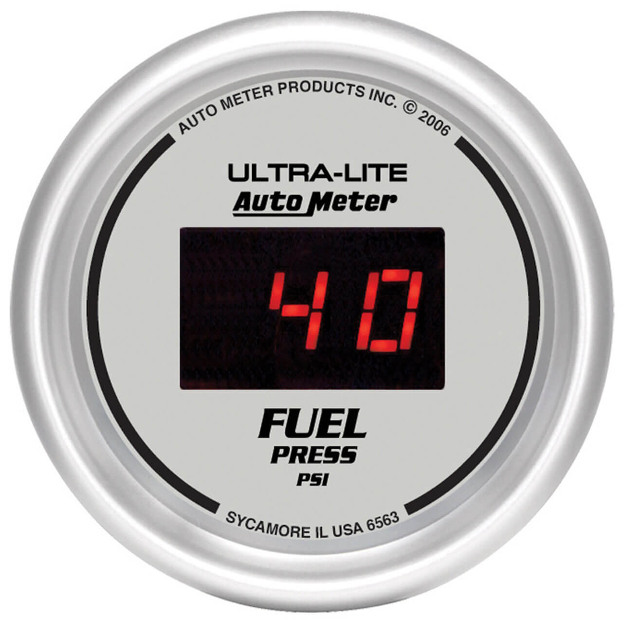AutoMeter Digital Series White Face 2 1/16in Fuel Pressure Gauge 0-100 PSI