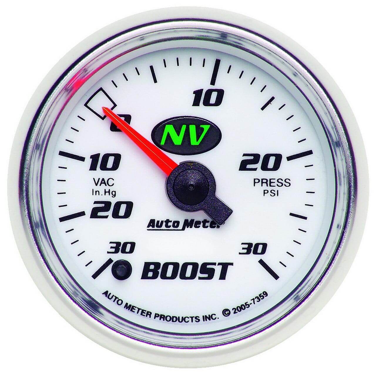 AutoMeter NV Series 2 1/16in Electric Boost/VAC Gauge 30 PSI
