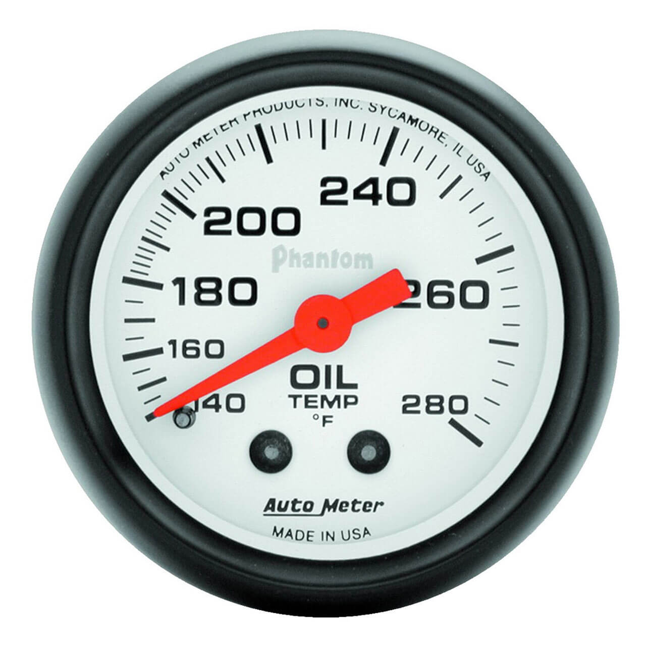AutoMeter Phantom Series 2 1/16in Oil Temperature Gauge, 140-280F