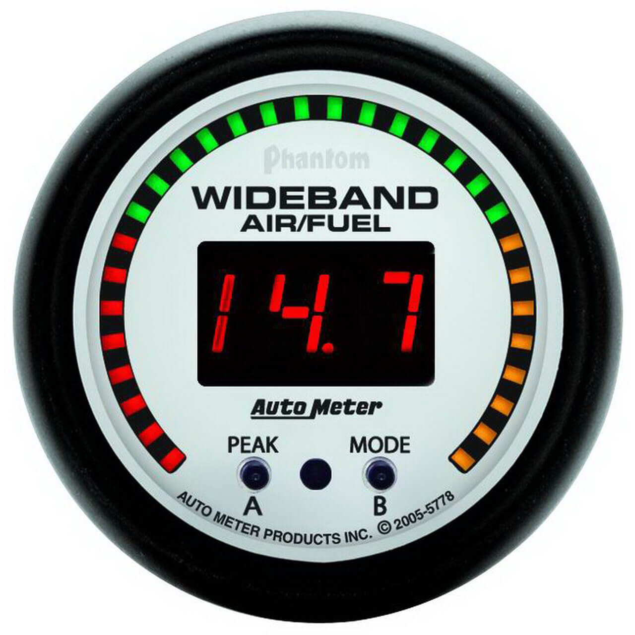AutoMeter Phantom Series 2 1/16in Wide-Band AF Ratio Gauge Kit