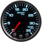 AutoMeter SPEK-PRO Boost Gauge (52mm, 0-35 PSI, Black/Black)