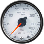 AutoMeter SPEK-PRO Boost Gauge (52mm, 0-35 PSI, White/Black) - Angle 2