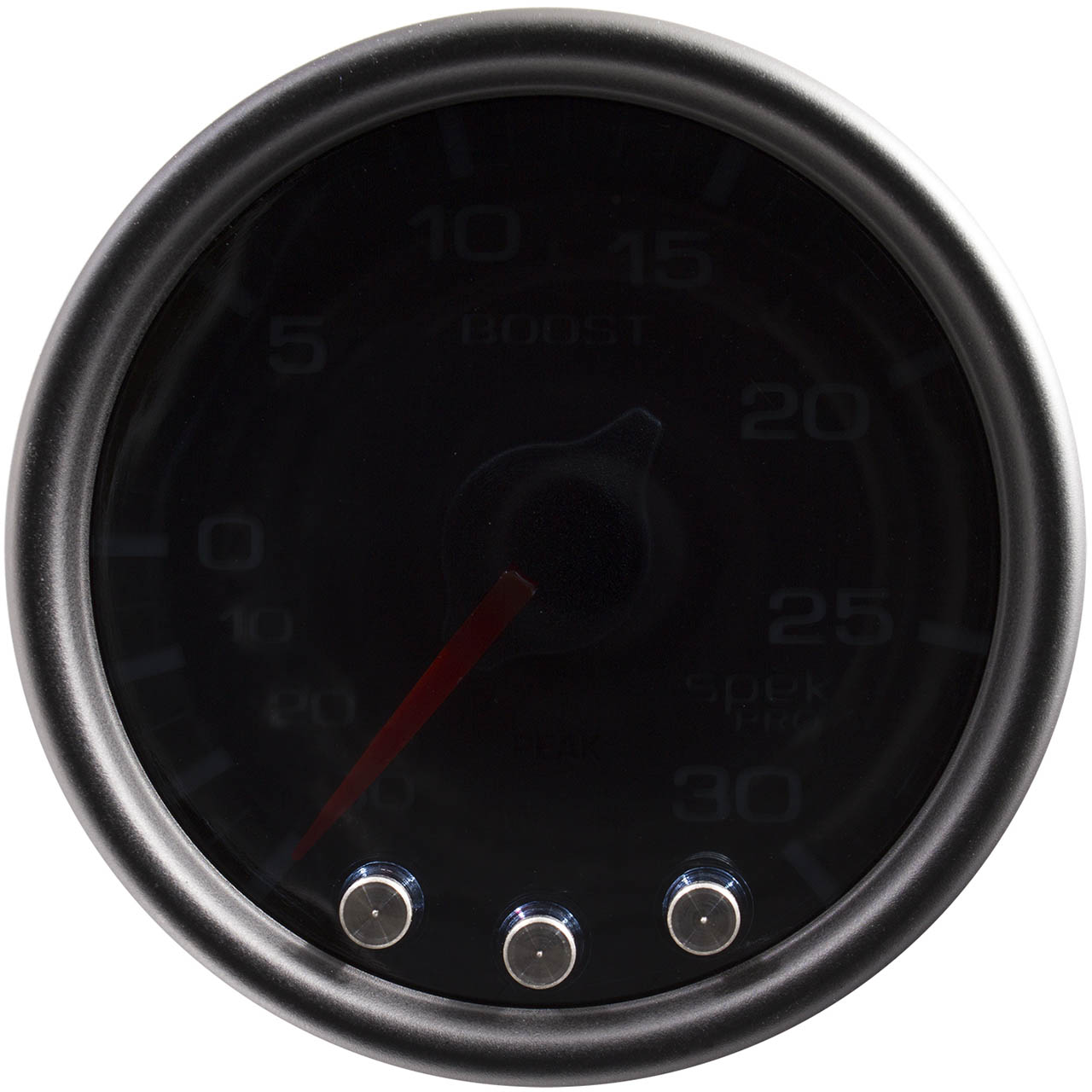 AutoMeter SPEK-PRO Boost Gauge (52mm, 30 In. Hg - 30 PSI, Black/Black) - Angle 2