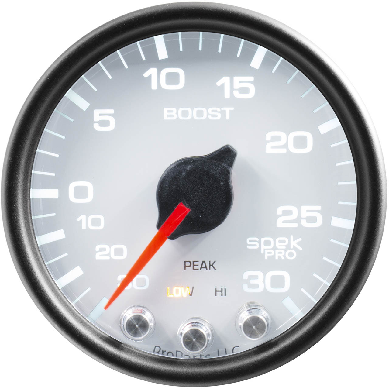 AutoMeter SPEK-PRO Boost Gauge (52mm, 30 In. Hg - 30 PSI, White/Black)