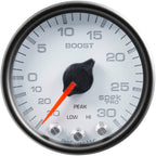AutoMeter SPEK-PRO Boost Gauge (52mm, 30 In. Hg - 30 PSI, White/Black) - Angle 2