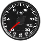 AutoMeter SPEK-PRO Exhaust Gas Temperature (EGT) Gauge (52mm, 0-2000F, Black/Black)