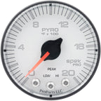 AutoMeter SPEK-PRO Exhaust Gas Temperature (EGT) Gauge (52mm, 0-2000F, White/Black, AntiGlare Lens) - Angle 2