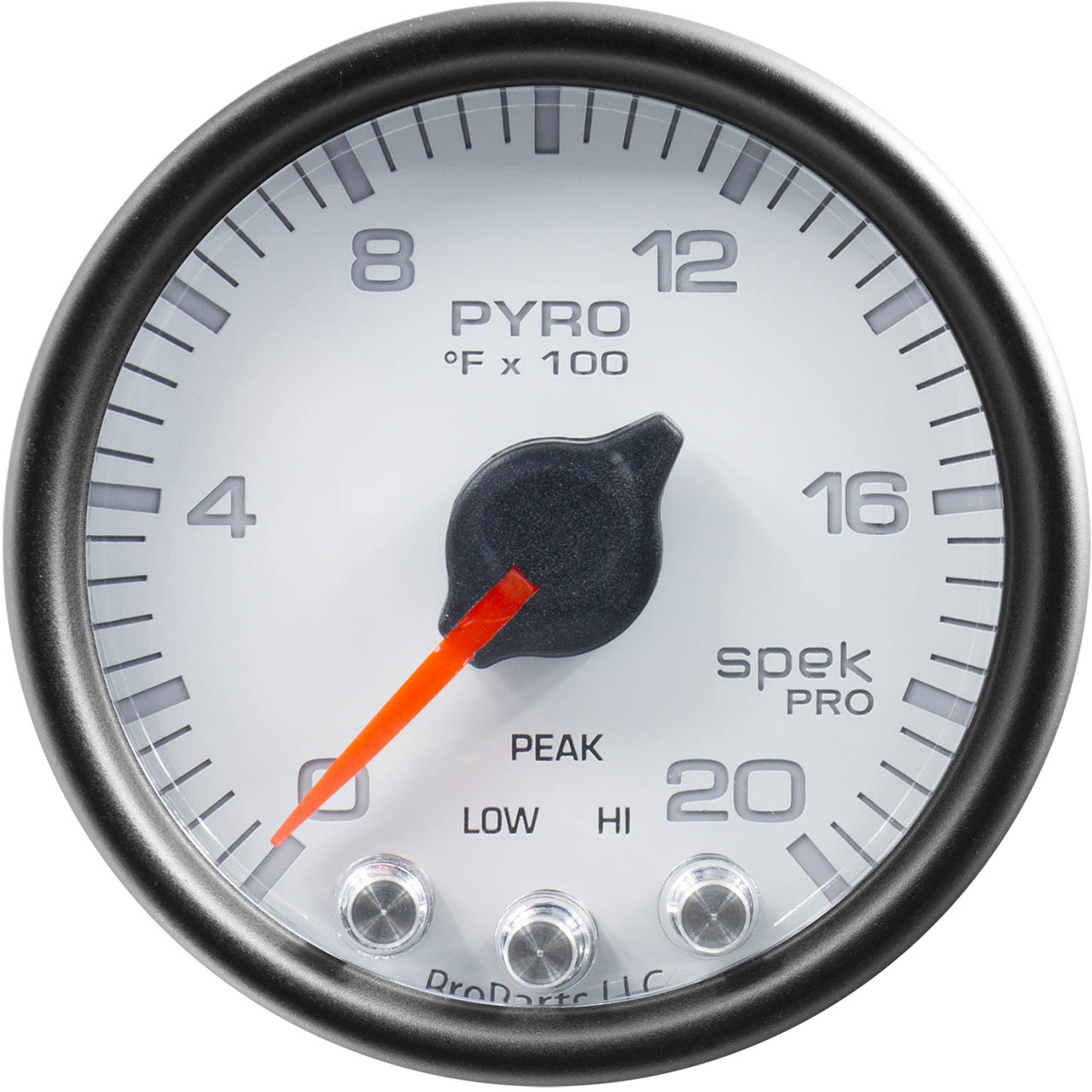 AutoMeter SPEK-PRO Exhaust Gas Temperature (EGT) Gauge (52mm, 0-2000F, White/Black) - Angle 2