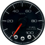 AutoMeter SPEK-PRO Fuel Pressure Gauge (52mm, 0-100 PSI, Black/Black, AntiGlare Lens) - Angle 2