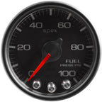 AutoMeter SPEK-PRO Fuel Pressure Gauge (52mm, 0-100 PSI, Black/Black) - Angle 2