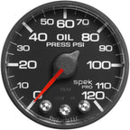 AutoMeter SPEK-PRO Oil Pressure Gauge (52mm, 0-120 PSI, Black/Black, AntiGlare Lens)