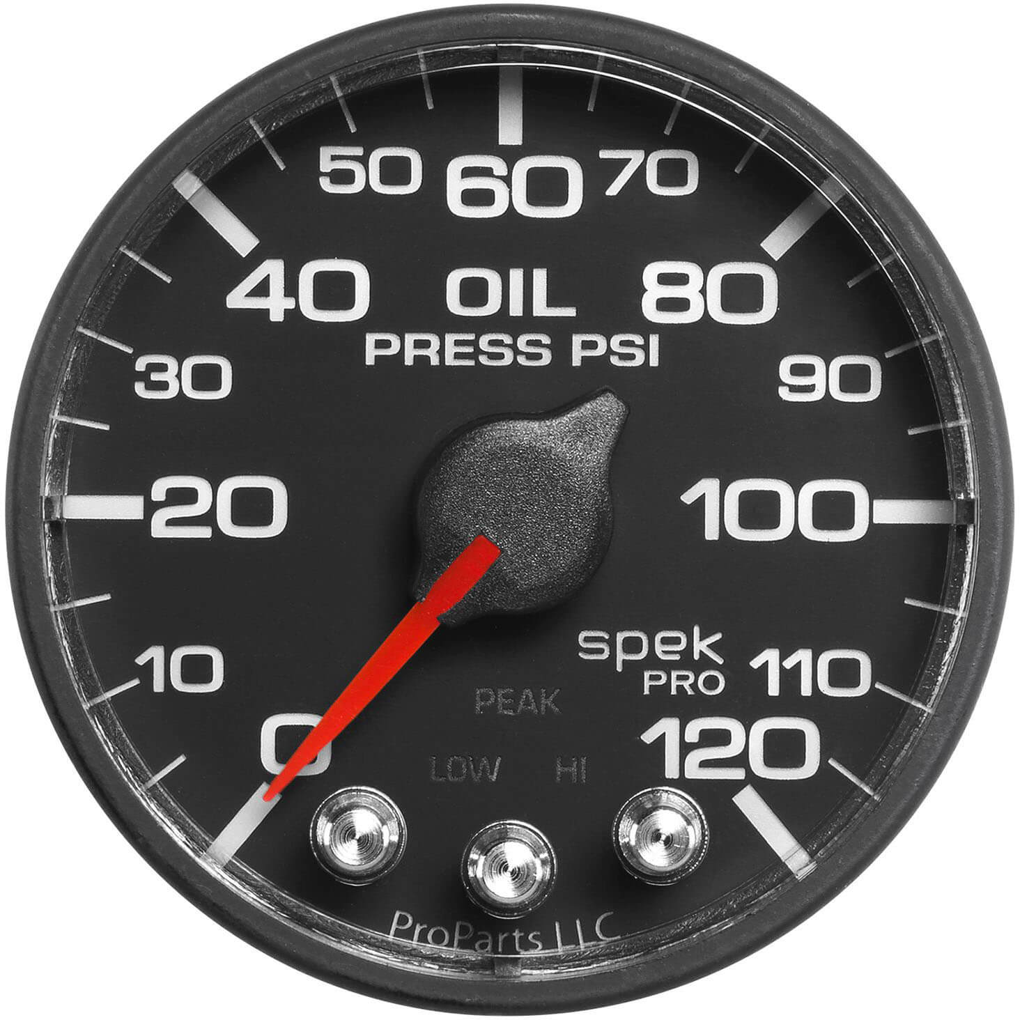 AutoMeter SPEK-PRO Oil Pressure Gauge (52mm, 0-120 PSI, Black/Black, AntiGlare Lens)