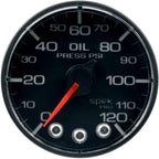 AutoMeter SPEK-PRO Oil Pressure Gauge (52mm, 0-120 PSI, Black/Black, AntiGlare Lens) - Angle 2