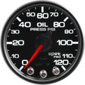 AutoMeter SPEK-PRO Oil Pressure Gauge (52mm, 0-120 PSI, Black/Black)