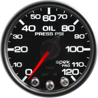 AutoMeter SPEK-PRO Oil Pressure Gauge (52mm, 0-120 PSI, Black/Black)