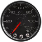 AutoMeter SPEK-PRO Oil Pressure Gauge (52mm, 0-120 PSI, Black/Black) - Angle 2