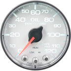 AutoMeter SPEK-PRO Oil Pressure Gauge (52mm, 0-120 PSI, White/Black, AntiGlare Lens)