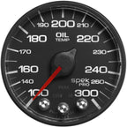 AutoMeter SPEK-PRO Oil Temperature Gauge (52mm, 100-300F, Black/Black, AntiGlare Lens)