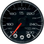 AutoMeter SPEK-PRO Oil Temperature Gauge (52mm, 100-300F, Black/Black, AntiGlare Lens) - Angle 2