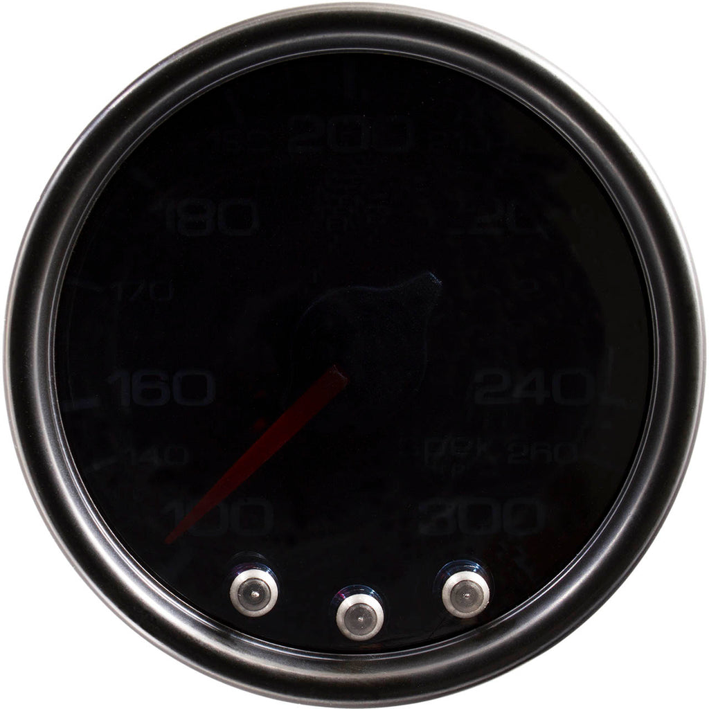 AutoMeter SPEK-PRO Oil Temperature Gauge (52mm, 100-300F, Black/Black) - Angle 2