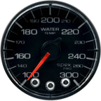AutoMeter SPEK-PRO Water Temperature Gauge (52mm, 100-300F, Black/Black, AntiGlare Lens) - Angle 2