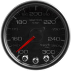 AutoMeter SPEK-PRO Water Temperature Gauge (52mm, 100-300F, Black/Black) - Angle 2