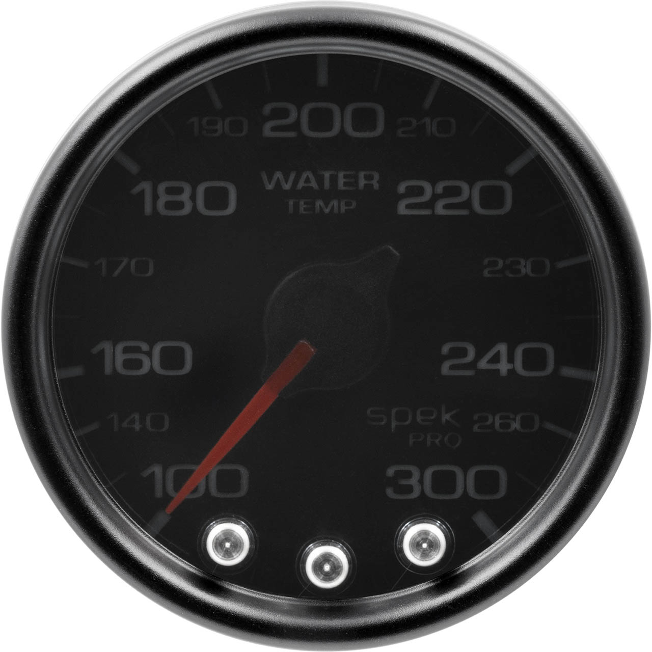 AutoMeter SPEK-PRO Water Temperature Gauge (52mm, 100-300F, Black/Black) - Angle 2