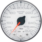 AutoMeter SPEK-PRO Water Temperature Gauge (52mm, 100-300F, White/Black, AntiGlare Lens) - Angle 2