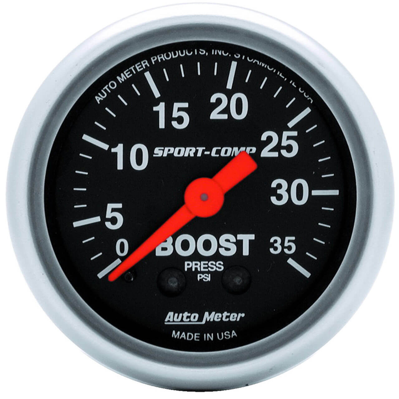 AutoMeter Sport-Comp Boost Gauge (2 1/16in, 0-35 PSI)