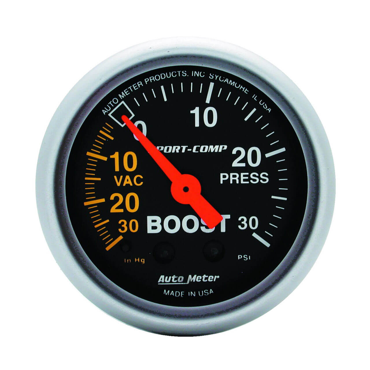 AutoMeter Sport-Comp Boost Gauge (2 1/16in, -30-30 PSI)