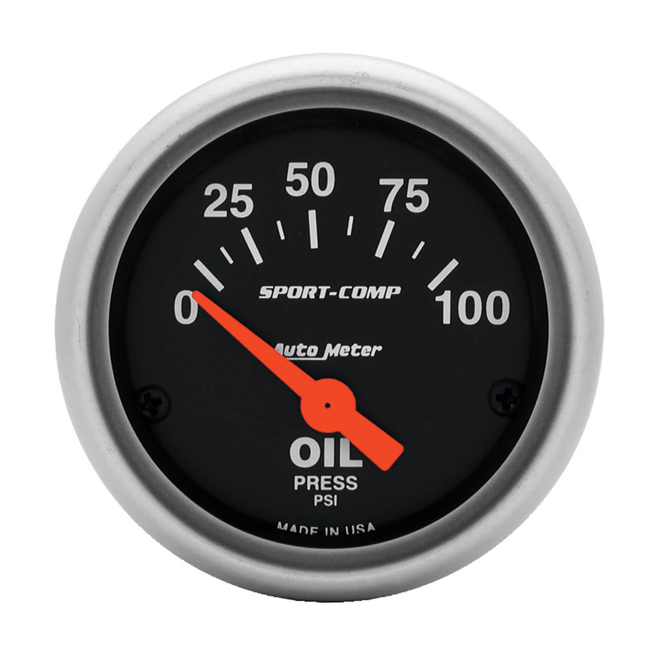 AutoMeter Sport-Comp Series Oil Pressure Gauge (52mm, 0-100 PSI)