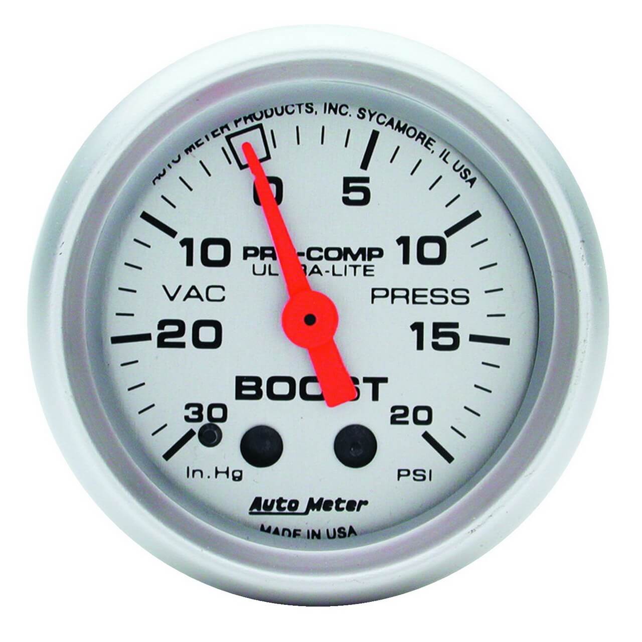 AutoMeter Ultra-Lite Series Boost Gauge (-30 - 20 PSI)