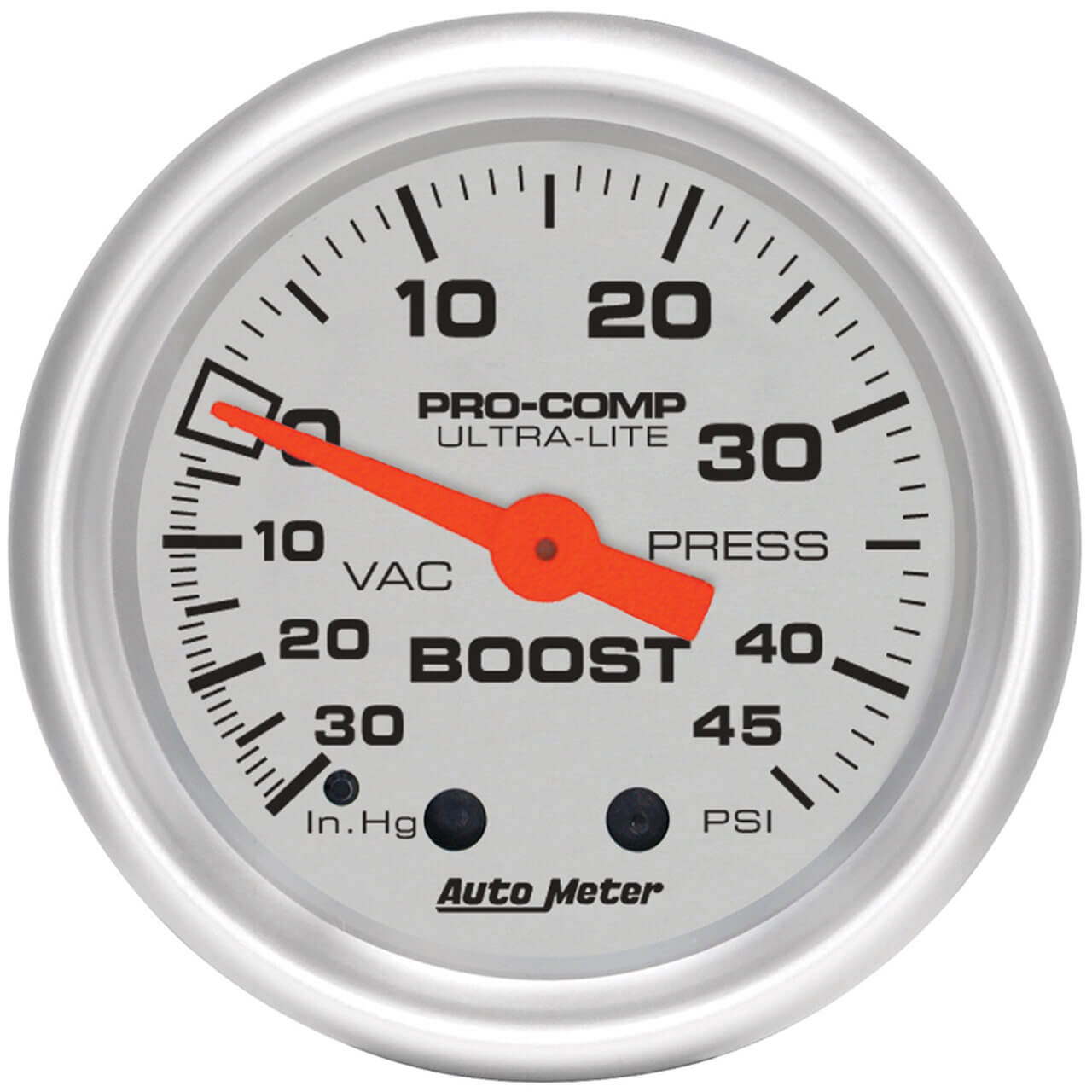 AutoMeter Ultra-Lite Series Boost Gauge (52mm, -30-45 PSI)