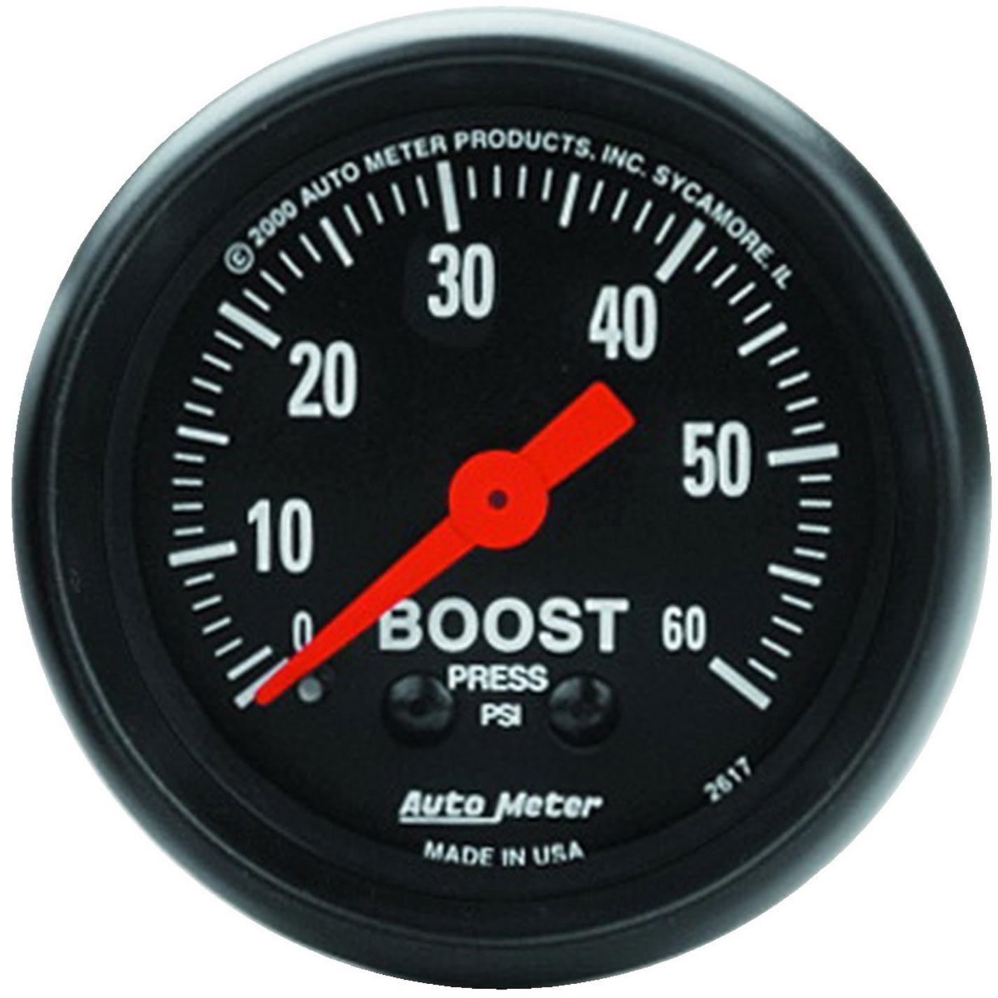 AutoMeter Z Series Boost Gauge (2 1/16in, 0-60 PSI)