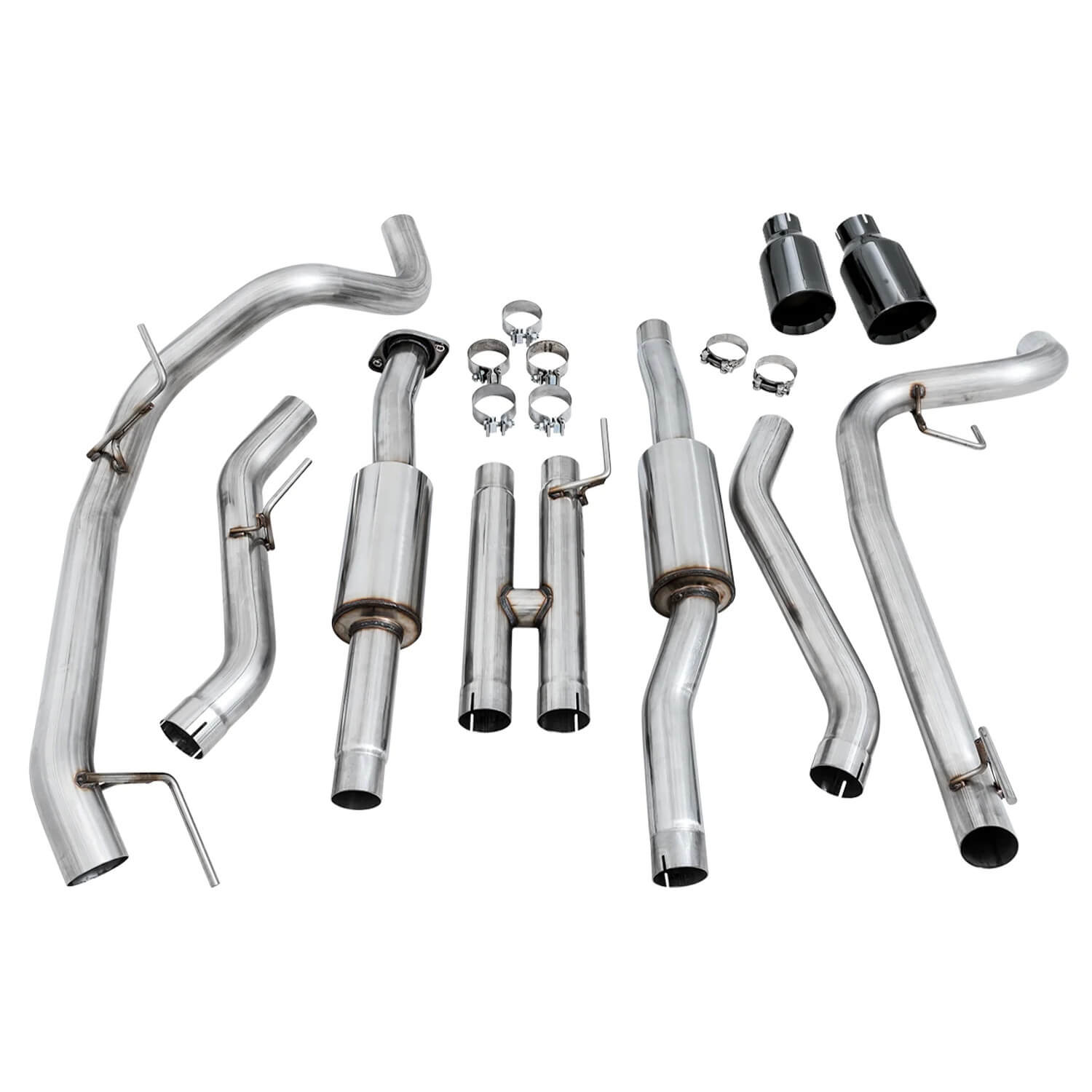 AWE FG Cat-Back Exhaust System w/ Diamond Black Tips, 2017-2020 F-150 Raptor - Angle 2