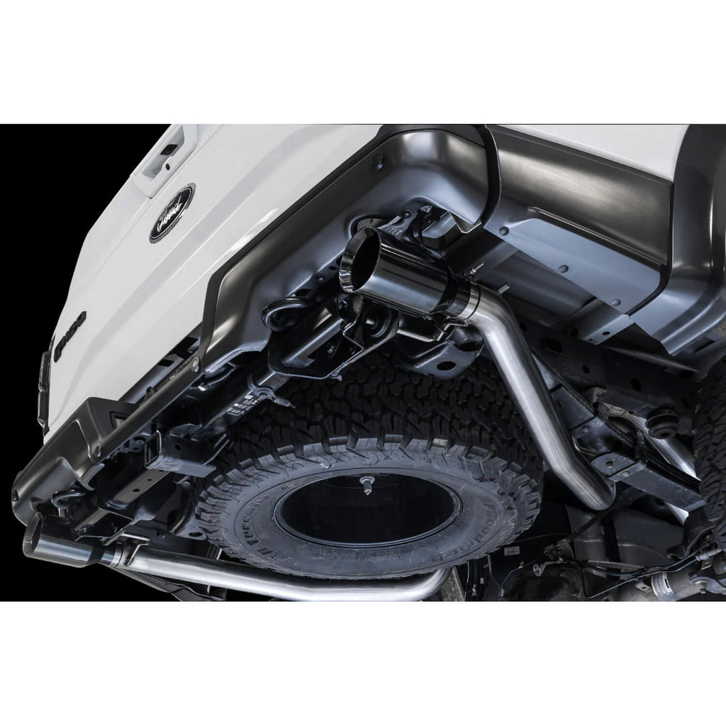 AWE Tailpipe Conversion Kit w/ Diamond Black Tips, 2017-2020 F-150 Raptor - Angle 2